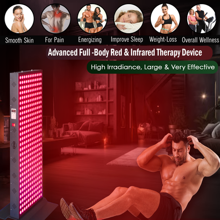 EXESAS 324 LED, 1620W Dual-Chip, Red Light Therapy Device for Full Body, 4-Wavelengths Infrared LED Panel for Skin, Weight, Pain, Wellness