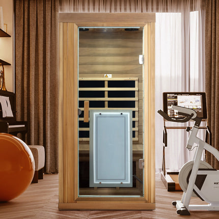 One person Far infrared red cedar standard indoor sauna room (Front & Rear & Left & Right)