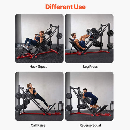 Rovix 2000LBS Adjustable Leg Press And Hack Squat Machine For Home Gym Workouts
