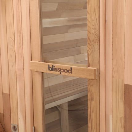 Blisspod | Prague | Canadian Red Cedar Outdoor Steam Barell Sauna | Full Glass Back