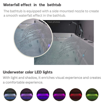 Nuvia Veloria 67-Inch 7-Jets Hydrotherapy Whirlpool Bathtub With Glass Panel