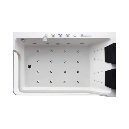 Nuvia Solstice 71-Inch Luxury 2-Person Acrylic Whirlpool Tub With LED Lights Jets And Faucet