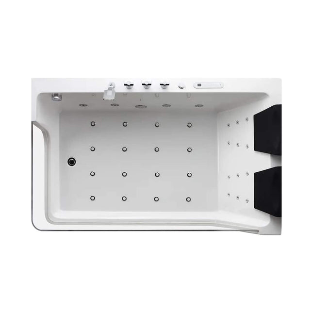 Nuvia Solstice 71-Inch Luxury 2-Person Acrylic Whirlpool Tub With LED Lights Jets And Faucet
