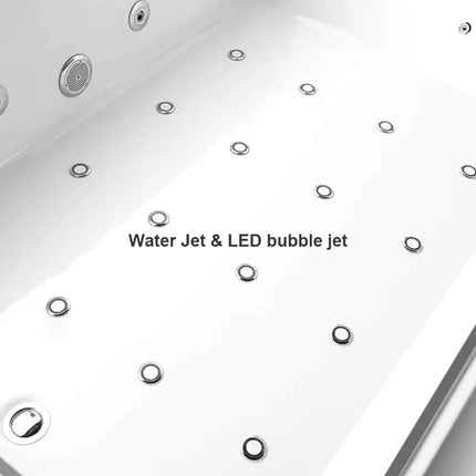 Nuvia Solstice 71-Inch Luxury 2-Person Acrylic Whirlpool Tub With LED Lights Jets And Faucet