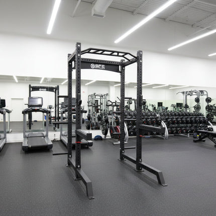 Commercial Squat Rack w/ Safety Bars, J-Hooks & Weight Storage (New)