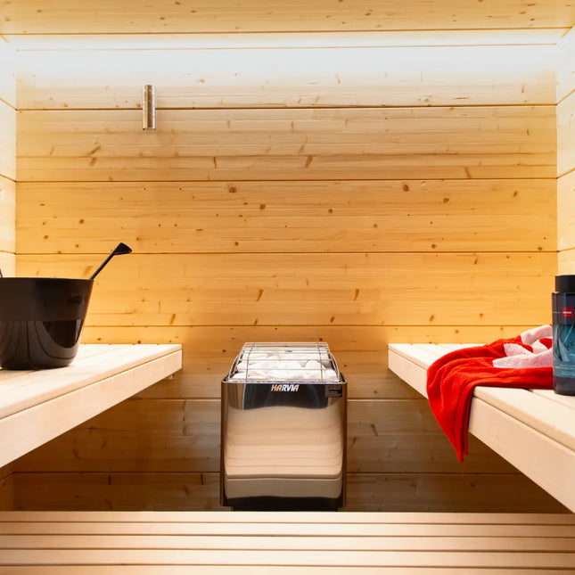 Harvia KIP45B Stainless Steel 4.5KW Sauna Heater with built-in control - Finnish Sauna Builders