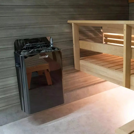 Harvia Wall Sauna Heater 8KW with Built-In Controls - Finnish Sauna Builders