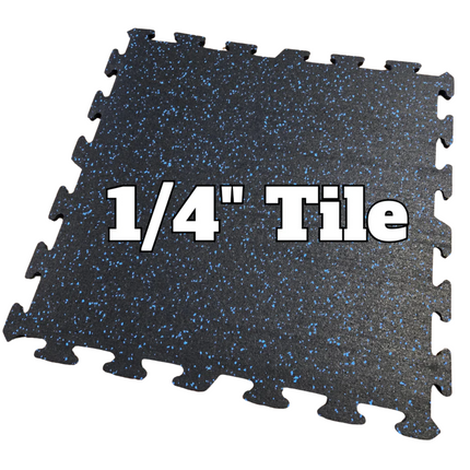 NEW Hammer Clad 1/4" Premium Rubber Floor Tiles and Interlocking Gym Tile Flooring
