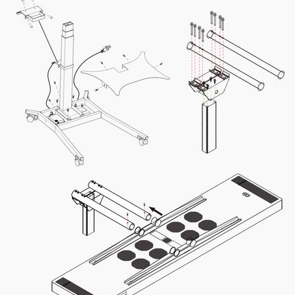 RNL900 & RNL1500 Premium Electric Mobile Stand for Red Light Therapy Panels