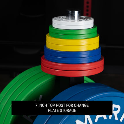 Commercial Olympic Weight Plate Tree on Castors with Dual Bar Holders