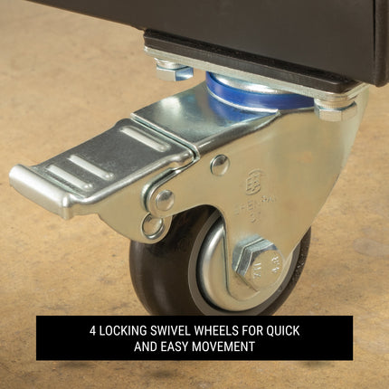 Commercial Olympic Weight Plate Tree on Castors with Dual Bar Holders