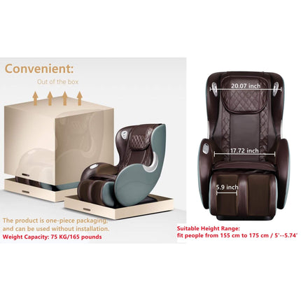 Airvana Luxe SL-Track Full Body Zero Gravity Massage Chair Recliner With Shiatsu & Bluetooth Speaker [GR8526]