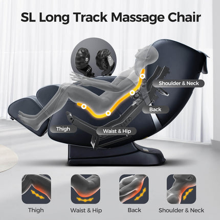 Bosscare Full Body 3D Zero Gravity Shiatsu Recline Massage Chair With Waist Heating