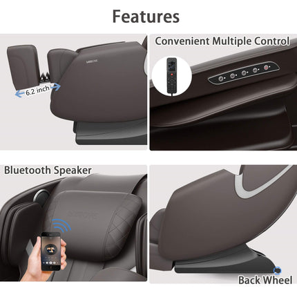 Bosscare Full-Body Zero-Gravity Leather Massage Chair With Zero Gravity And Bluetooth [GR8012]