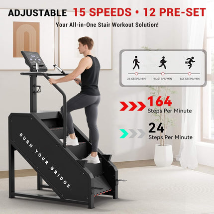 Rovix Commercial Stair Stepper With LED Display And 15 Resistance Levels