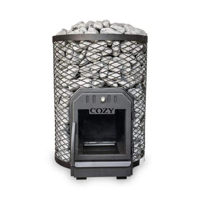 Cozy Heat O Thru-Wall Wood Burning Sauna Stove With Sauna Stones [COZY O-TW] (SAK93612)