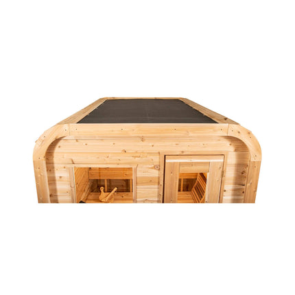 Dundalk Leisurecraft 4-Person Canadian Timber Luna Cube Sauna With Sloped Roof And Front Window [CTC22LU]