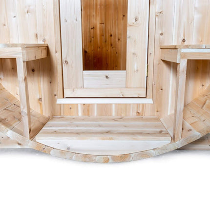 Dundalk Leisurecraft 4-Person Canadian Timber Serenity Barrel Sauna With Solid Wood Benches [CTC2245W]
