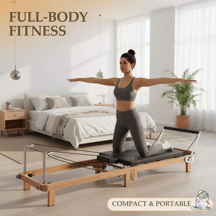 Core Pilates Apex Foldable Dual Resistance Pilates Reformer With Jump board