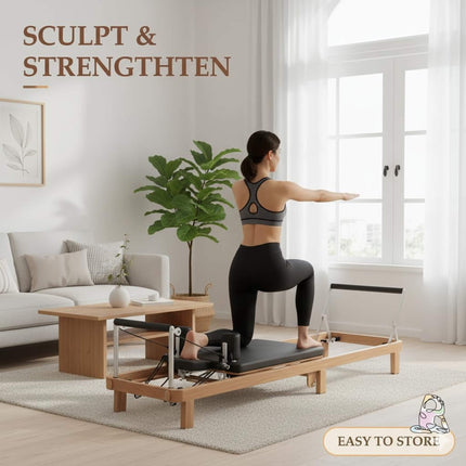 Core Pilates Apex Foldable Dual Resistance Pilates Reformer With Jump board