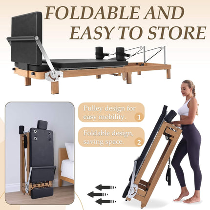 Core Pilates Apex Foldable Dual Resistance Pilates Reformer With Jump board