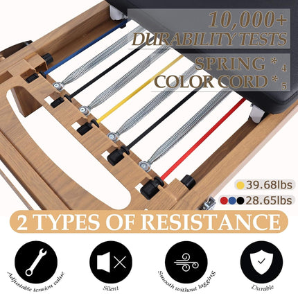 Core Pilates Apex Foldable Dual Resistance Pilates Reformer With Jump board
