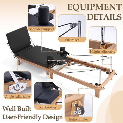 Core Pilates Apex Foldable Dual Resistance Pilates Reformer With Jump board