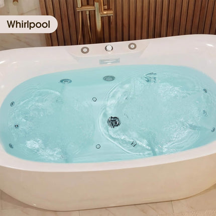 Nuvia Verano Freestanding Whirlpool Air Bubble LED Massage Bathtub