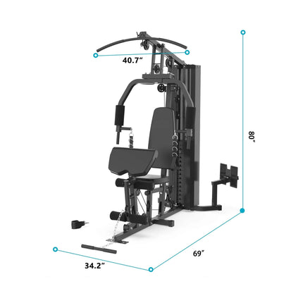 Rovix Heavy-Duty All-In-One Home Gym Workout Station For Full Body Strength Training, 150LBS