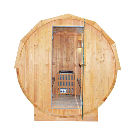 Thermora Ignite Large Premium American White Oak Outdoor Wooden Barrel Sauna With 4.5KW Sauna Heater