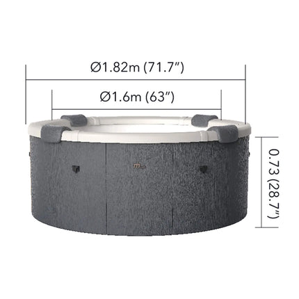 MSpa Denver Frame Series Six-Person Inflatable Round Hot Tub With Hydro Massage [F-DO066W]