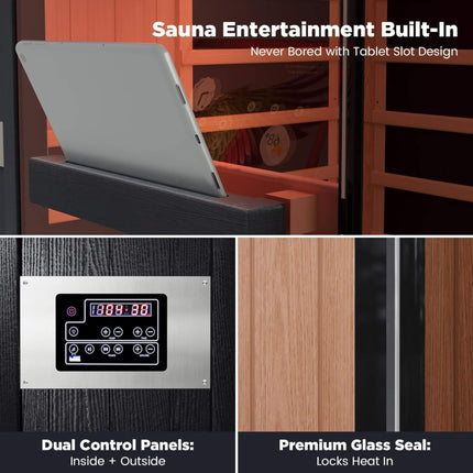 Thermora Pandora Premium 2-Person Indoor Infrared Sauna With Red Light Therapy And Himalayan Salt Rocks