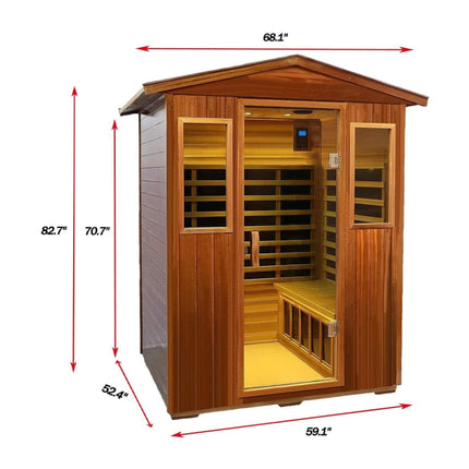Premium Valois 4-Person 2050W Luxury Low EMF Outdoor FAR Infrared Home Sauna With Bluetooth Audio