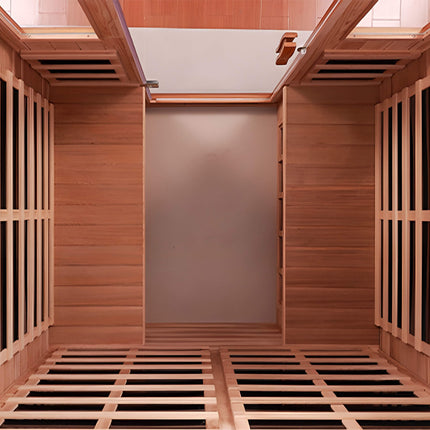 Premium Valois 4-Person 2050W Luxury Low EMF Outdoor FAR Infrared Home Sauna With Bluetooth Audio