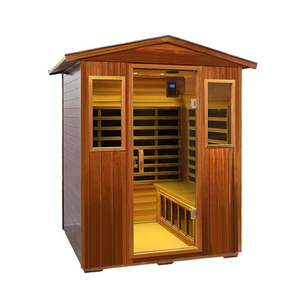 Premium Valois 4-Person 2050W Luxury Low EMF Outdoor FAR Infrared Home Sauna With Bluetooth Audio