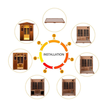 Premium Valois 4-Person 2050W Luxury Low EMF Outdoor FAR Infrared Home Sauna With Bluetooth Audio