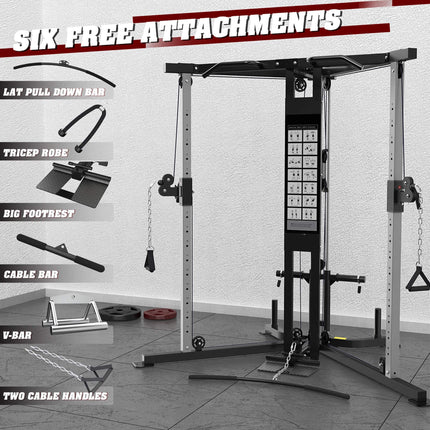 Rovix Premium Home Cable Crossover Full Body Workout Fly Machine, 350LBS