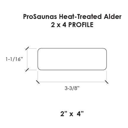 Prosaunas Thermo-Alder 2X4 Thermally-Modified Sauna Wood
