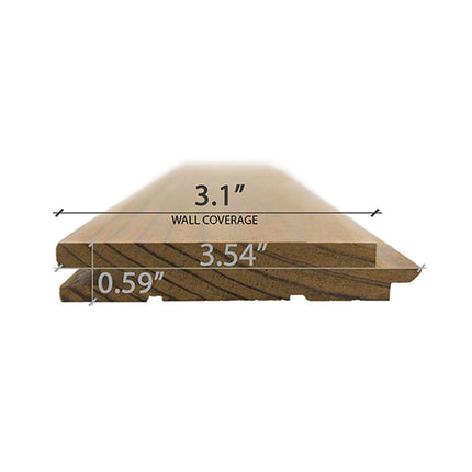 Prosaunas Thermo-Radiata Pine 1X4 T&G STS4 Sauna Wall Wood
