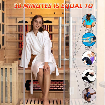Rövia Aurora 3-Person Indoor Hybrid Sauna Room With Infrared And 4.5KW Steam Heater