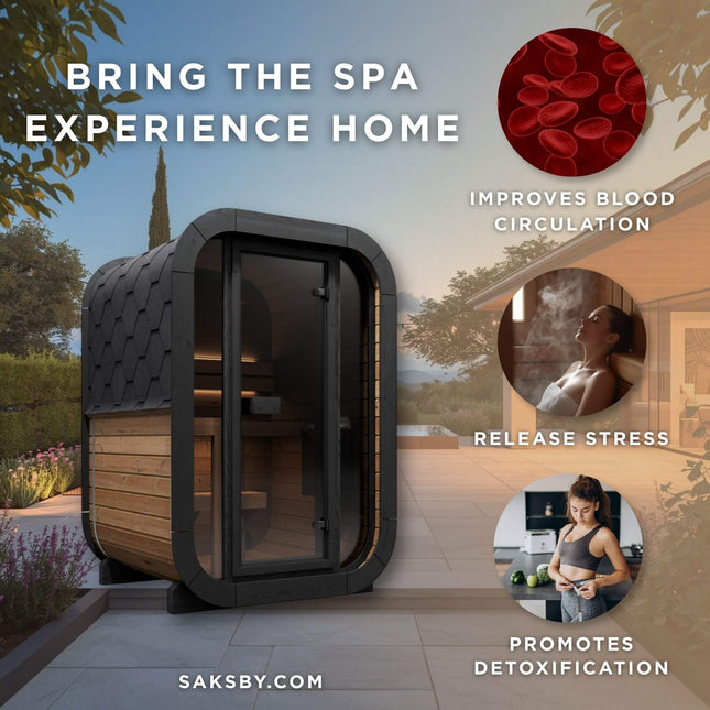 SaunaLife Model CL3G Cube-Series Outdoor 2-Person Home Sauna Kit [SL-MODELCL3G]
