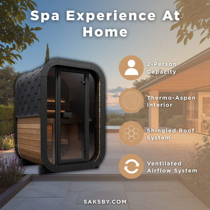 SaunaLife Model CL3G Cube-Series Outdoor 2-Person Home Sauna Kit [SL-MODELCL3G]