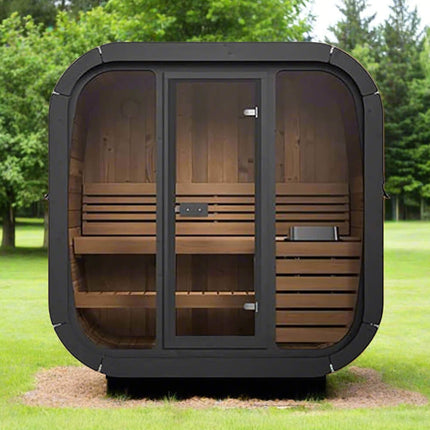 SaunaLife Model CL4G 3-Person Cube-Series Luxury Wooden Outdoor Home Sauna Kit [SL-MODELCL4G]