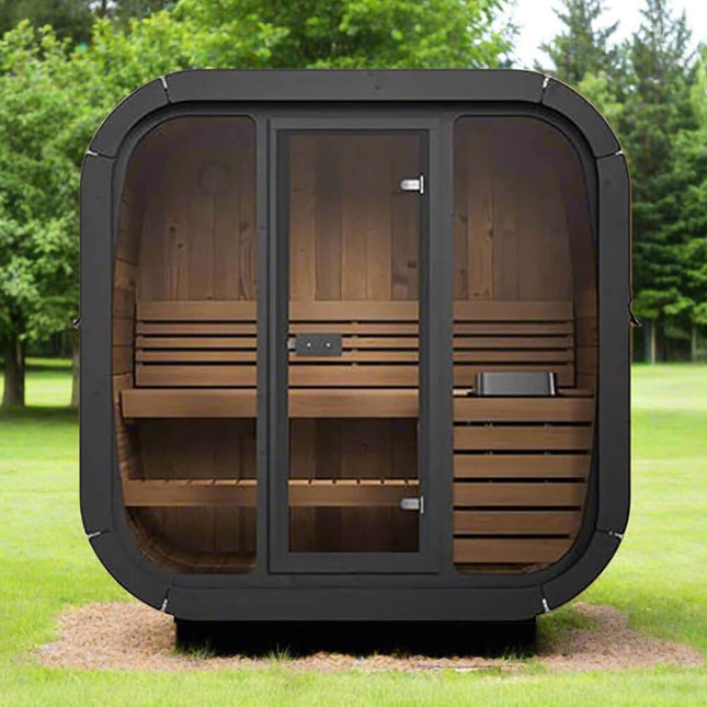 SaunaLife Model CL4G 3-Person Cube-Series Luxury Wooden Outdoor Home Sauna Kit [SL-MODELCL4G]