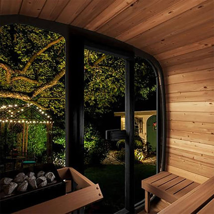 SaunaLife Model CL5G 4-Person Cube-Series Luxury Wooden Outdoor Home Sauna Kit [SL-MODELCL5G]