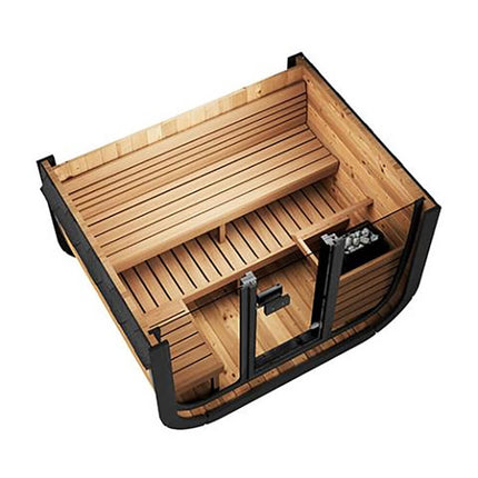 SaunaLife Model CL5G 4-Person Cube-Series Luxury Wooden Outdoor Home Sauna Kit [SL-MODELCL5G]