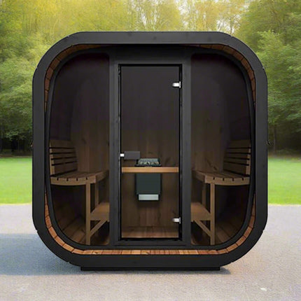 SaunaLife Model CL7G 6-Person Cube-Series Luxury Wooden Outdoor Home Sauna Kit [SL-MODELCL7G]