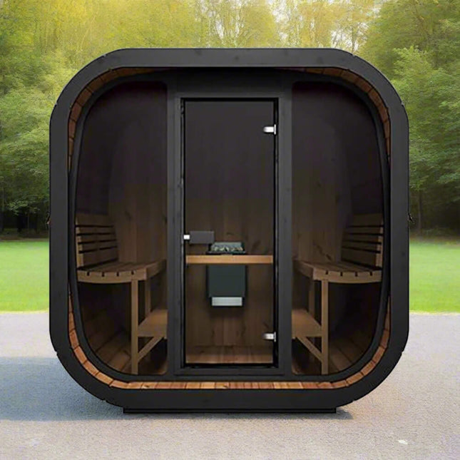 SaunaLife Model CL7G 6-Person Cube-Series Luxury Wooden Outdoor Home Sauna Kit [SL-MODELCL7G]