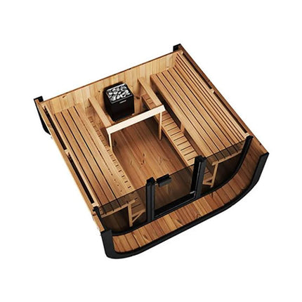 SaunaLife Model CL7G 6-Person Cube-Series Luxury Wooden Outdoor Home Sauna Kit [SL-MODELCL7G]