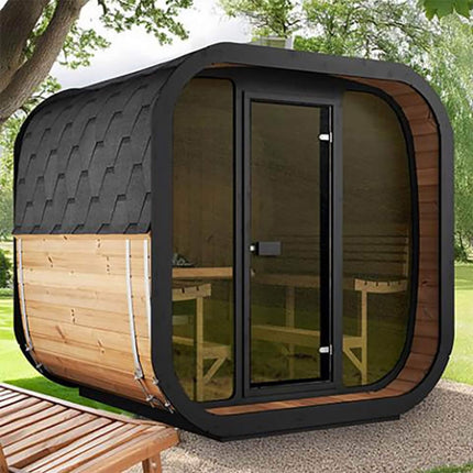 SaunaLife Model CL7G 6-Person Cube-Series Luxury Wooden Outdoor Home Sauna Kit [SL-MODELCL7G]